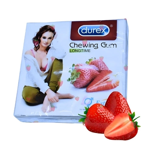 Durex Strawberry All Flovours Chewing Gum Long Time For Male & Female - 24s Piece