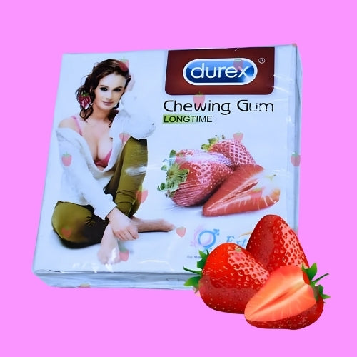 Durex Strawberry All Flovours Chewing Gum Long Time For Male & Female - 24s Piece
