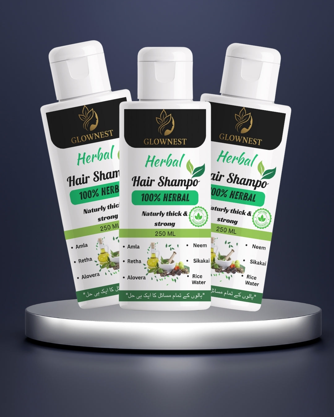 GlowNest Shampoo Pure Herbal Product Free Cash On Delivery