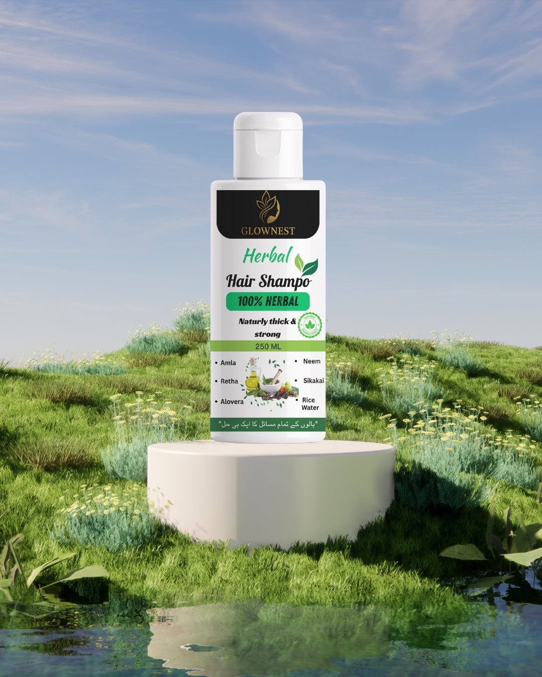 GlowNest Shampoo Pure Herbal Product Free Cash On Delivery