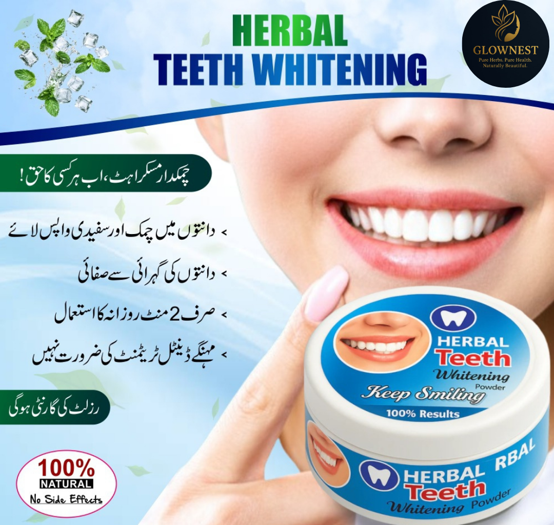 GlowNest Herbal Teeth Whitning Powder with Free Home Delivery