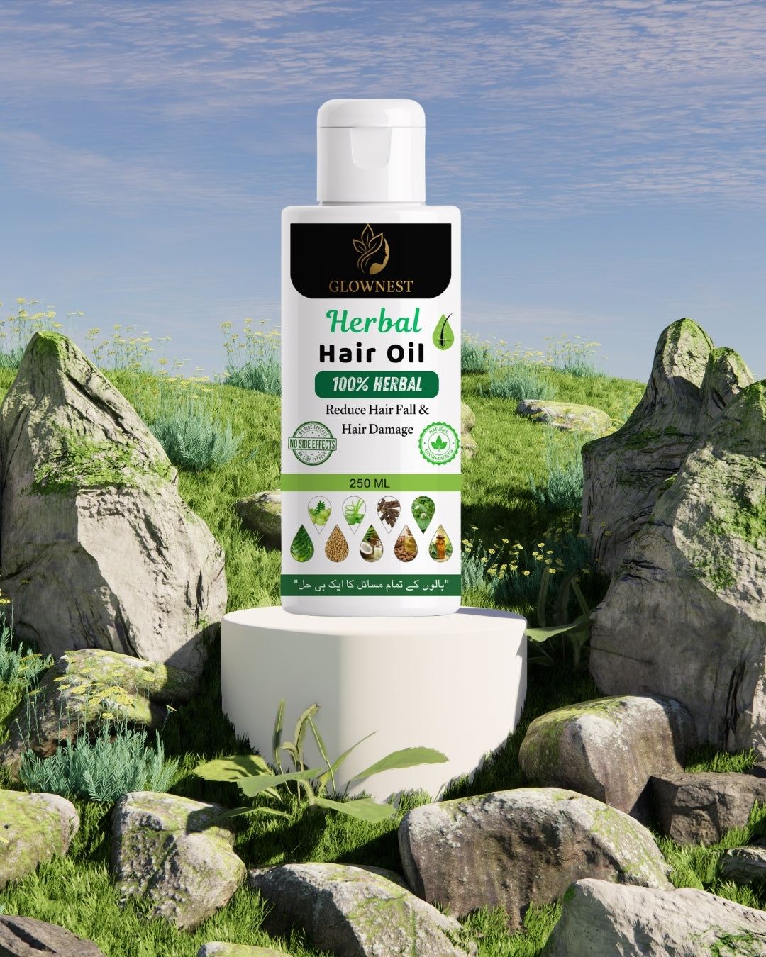 GlowNest Hair Oil Pure Herbal Product Free Cash On Delivery