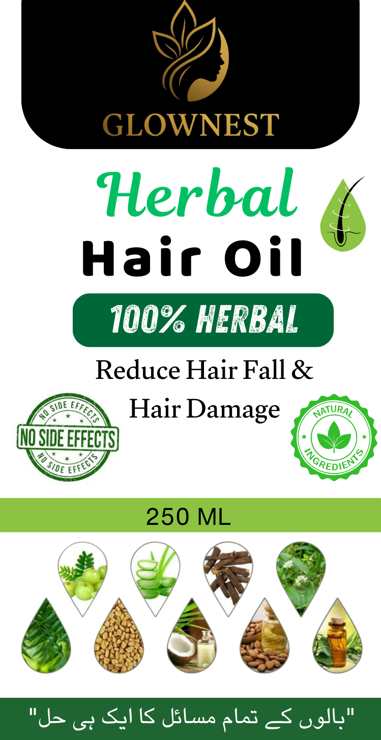 GlowNest Hair Oil Pure Herbal Product Free Cash On Delivery